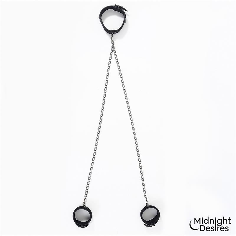 MIDNIGHT DESIRES - COLLAR CON ESPOSAS PARA TOBILLOS CON CADENA