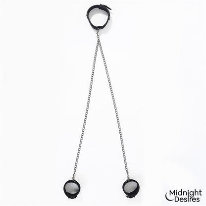 MIDNIGHT DESIRES - COLLAR CON ESPOSAS PARA TOBILLOS CON CADENA