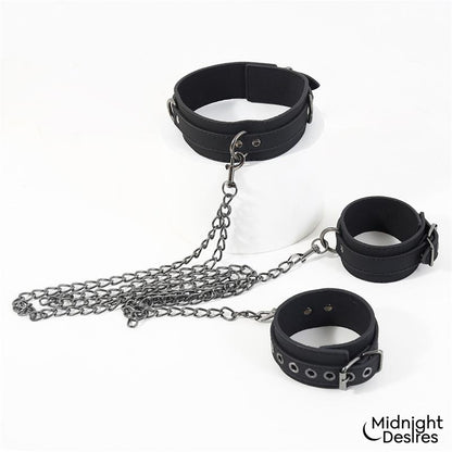 MIDNIGHT DESIRES - COLLAR CON ESPOSAS PARA TOBILLOS CON CADENA