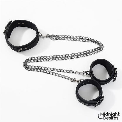 MIDNIGHT DESIRES - COLLAR CON ESPOSAS PARA TOBILLOS CON CADENA