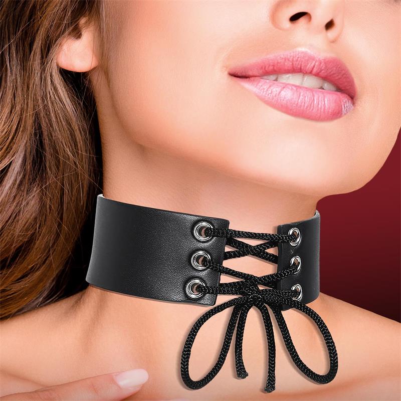 CINDERELLA - COLLAR CON LAZO CUERO VEGANO TALLA ÚNICA
