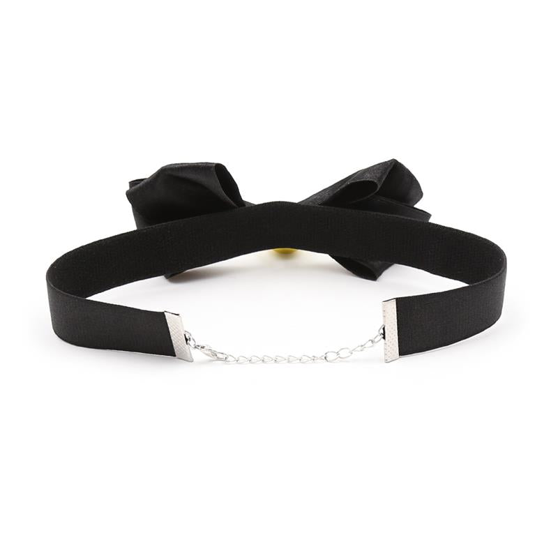 LATETOBED BDSM LINE - COLLAR CON LAZO Y CASCABEL 29 CM NEGRO M