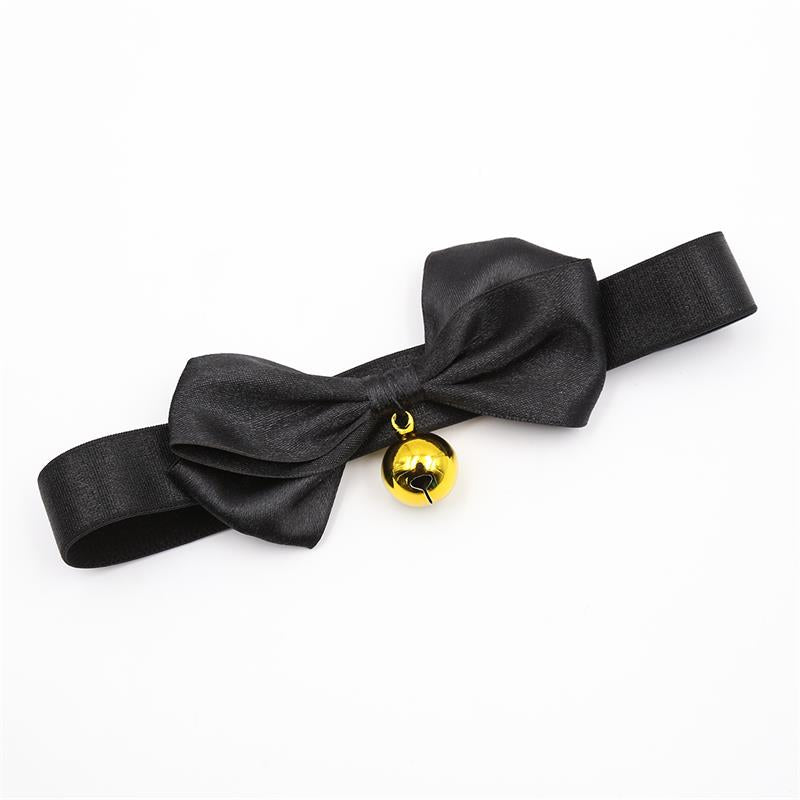 LATETOBED BDSM LINE - COLLAR CON LAZO Y CASCABEL 29 CM NEGRO M