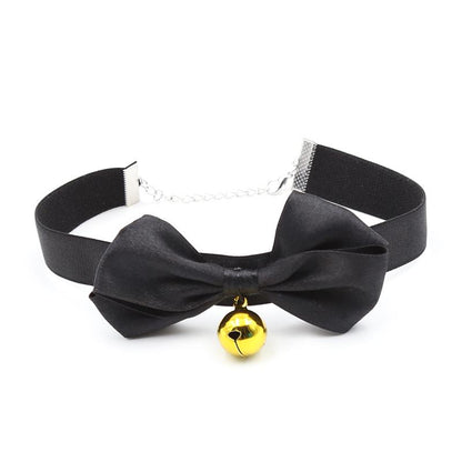 LATETOBED BDSM LINE - COLLAR CON LAZO Y CASCABEL 29 CM NEGRO M