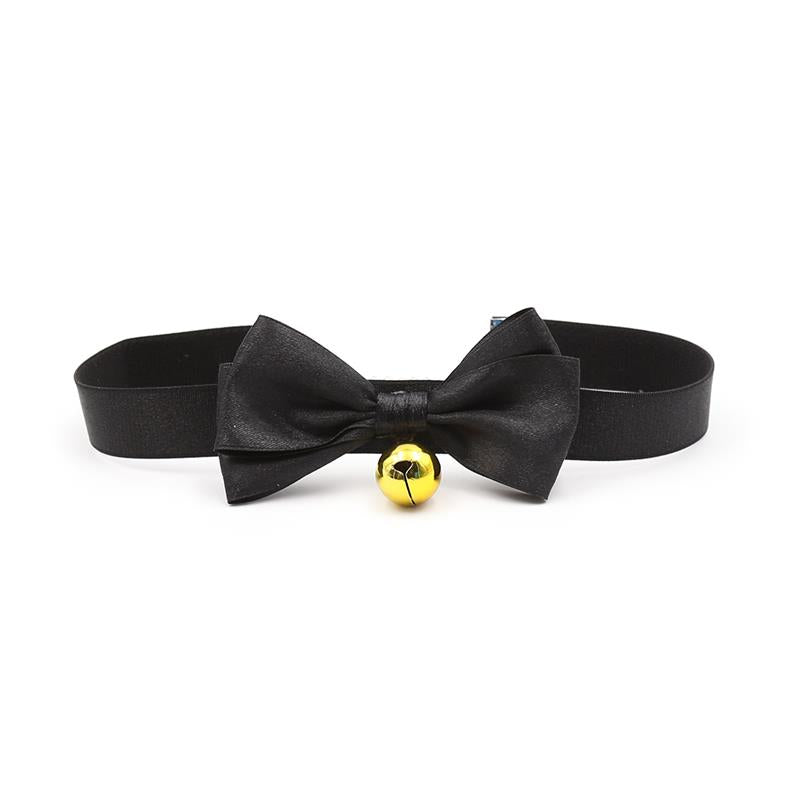 LATETOBED BDSM LINE - COLLAR CON LAZO Y CASCABEL 29 CM NEGRO M