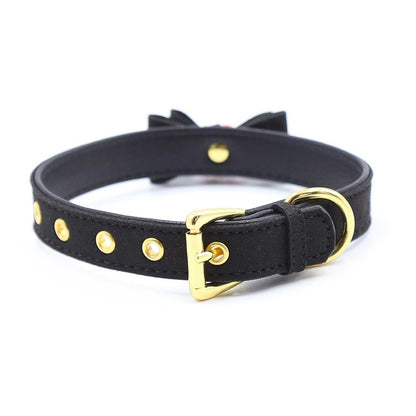 LATETOBED BDSM LINE - COLLAR CON LAZO Y CASCABEL 44 CM NEGRO/ROJO