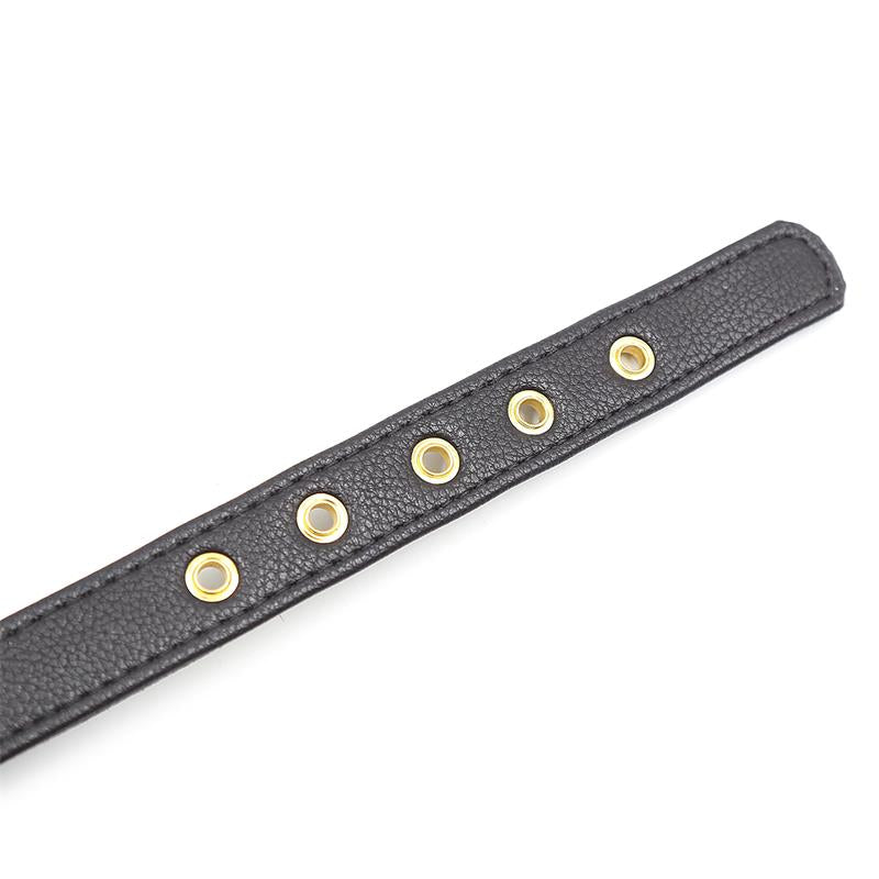 LATETOBED BDSM LINE - COLLAR CON LAZO Y CASCABEL 44 CM NEGRO/ROJO
