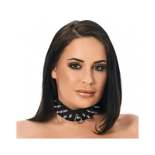 BONDAGE PLAY - COLLAR CUERO CON PINCHOS