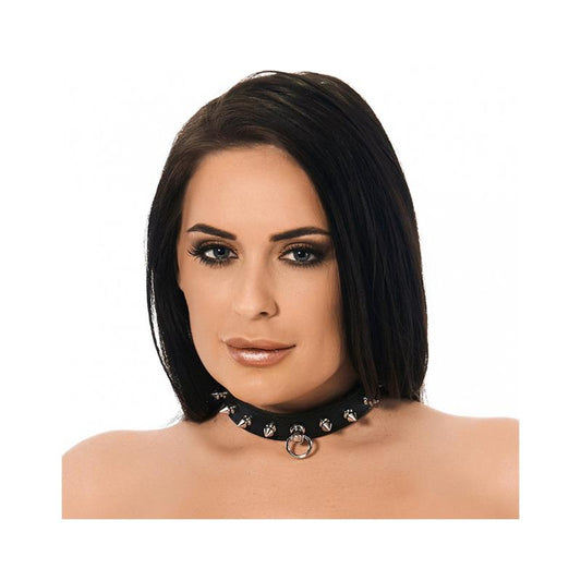 BONDAGE PLAY - COLLAR CUERO CON PINCHOS