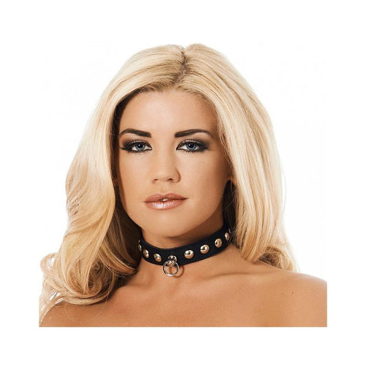 BONDAGE PLAY - COLLAR CUERO TACHUELAS