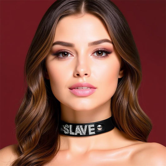 CINDERELLA - COLLAR CUERO VEGANO SLAVE TALLA ÚNICA