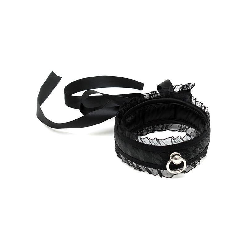 BONDAGE PLAY - COLLAR DE SATÉN NEGRO