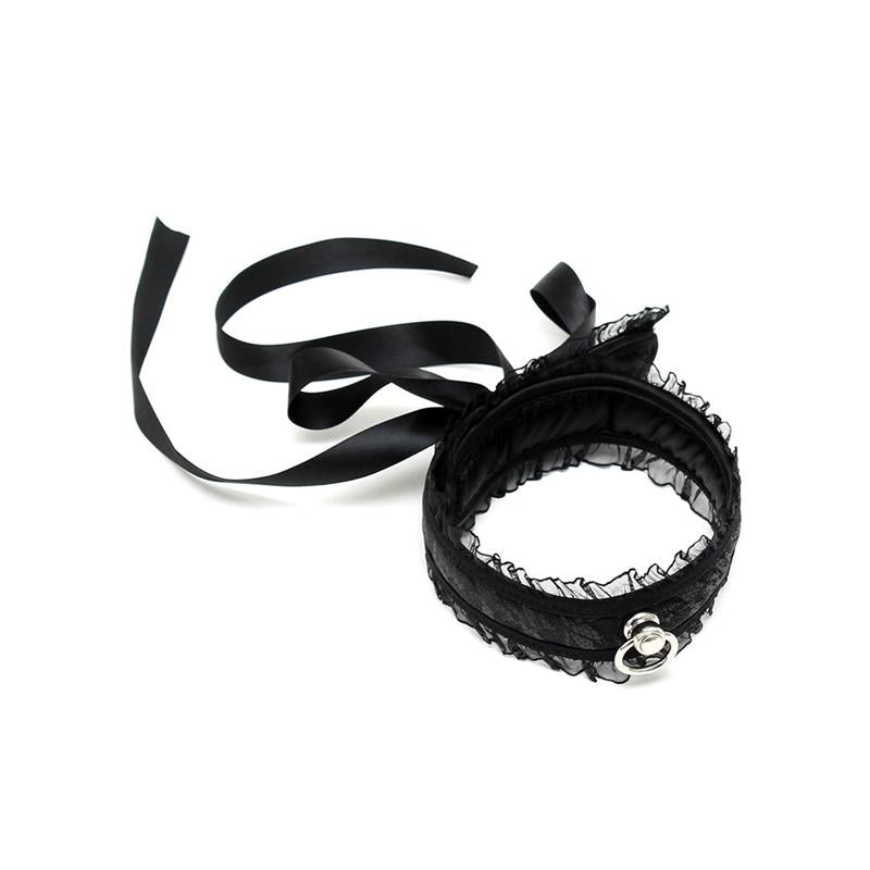 BONDAGE PLAY - COLLAR DE SATÉN NEGRO