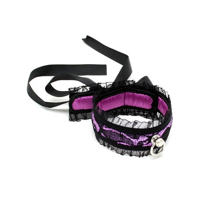 BONDAGE PLAY - COLLAR DE SATÉN PURPURA