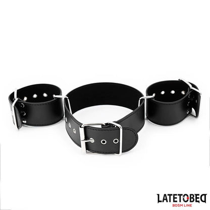 LATETOBED BDSM LINE - COLLAR Y ESPOSAS AJUSTABLES