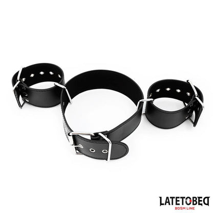 LATETOBED BDSM LINE - COLLAR Y ESPOSAS AJUSTABLES