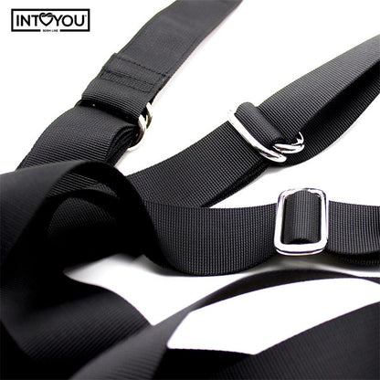 INTOYOU BDSM LINE - COLUMPIO DE PUERTA CON SOPORTE DE MANOS, PIERNAS Y ASIENTO