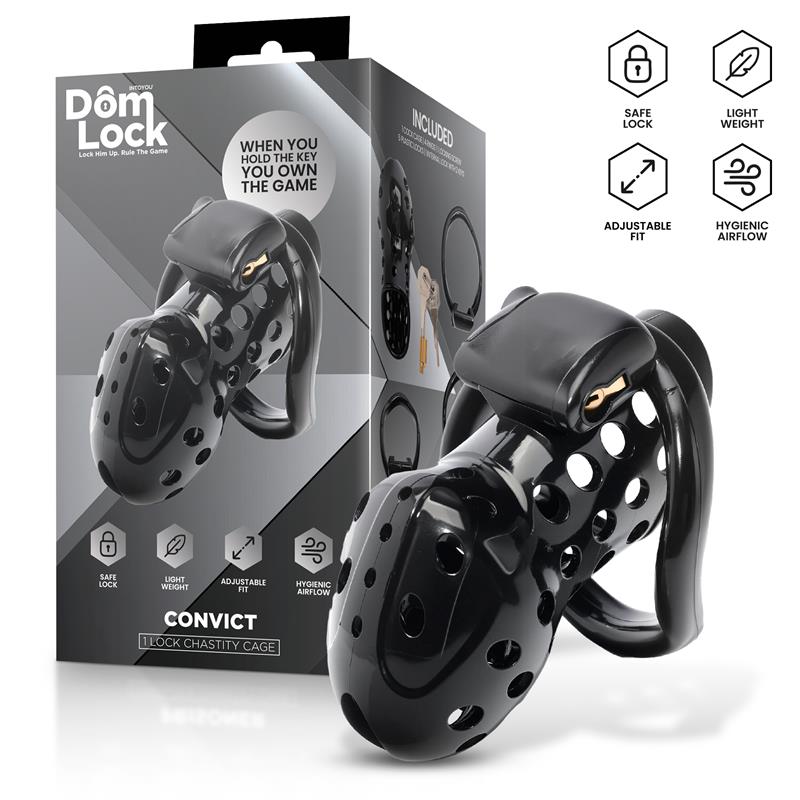 DOMLOCK - CONVICT JAULA PARA EL PENE CON CANDADO INTERNO