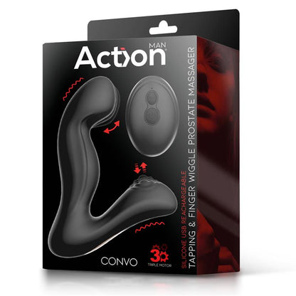 ACTION - CONVO PROSTATE STIMULATOR WITH TAPPING AND FINGER WIGGLE FUNCTION