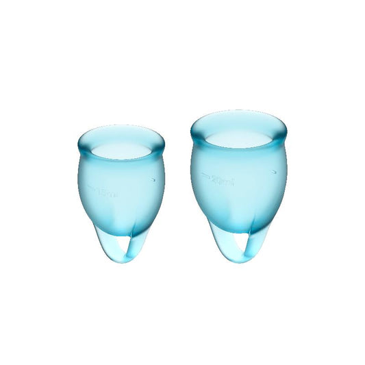 SATISFYER - COPAS MENSTRUALES FEEL CONFIDENT LIGHT BLUE PACK DE 2