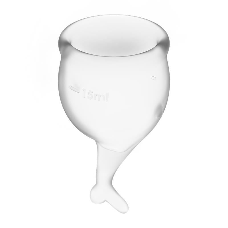 SATISFYER - COPAS MENSTRUALES FEEL SECURE TRANSPARENT PACK DE 2