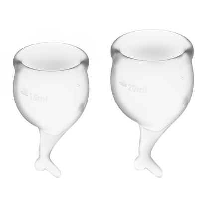 SATISFYER - COPAS MENSTRUALES FEEL SECURE TRANSPARENT PACK DE 2