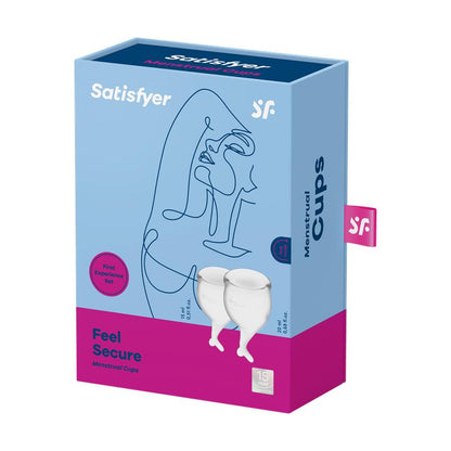 SATISFYER - COPAS MENSTRUALES FEEL SECURE TRANSPARENT PACK DE 2