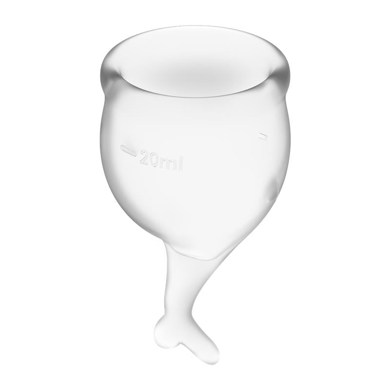 SATISFYER - COPAS MENSTRUALES FEEL SECURE TRANSPARENT PACK DE 2
