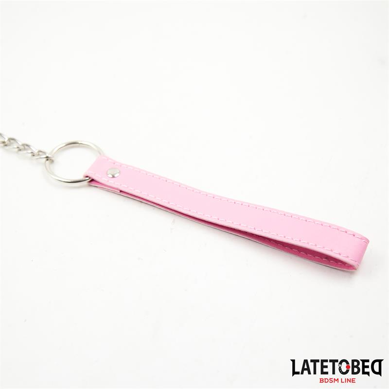 LATETOBED BDSM LINE - CORREA METÁLICA ROSA 65CM