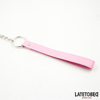 LATETOBED BDSM LINE - CORREA METÁLICA ROSA 65CM