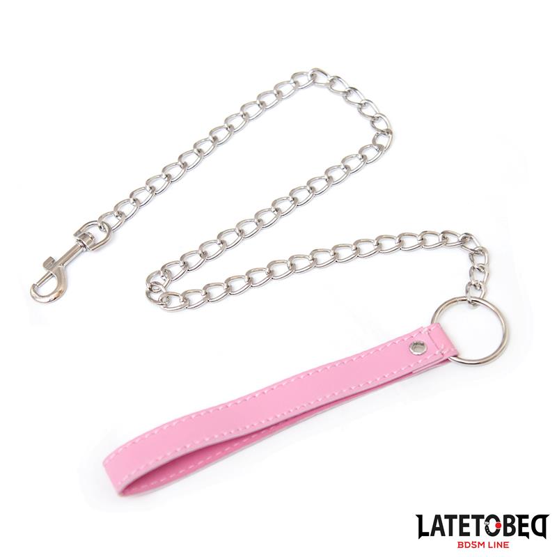 LATETOBED BDSM LINE - CORREA METÁLICA ROSA 65CM