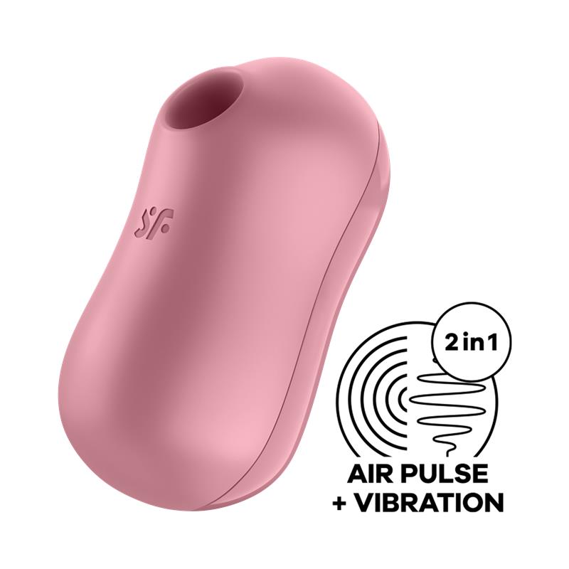 SATISFYER - COTTON CANDY SUCCIONADOR DE CLÍTORIS Y VIBRADOR LIGHT RED