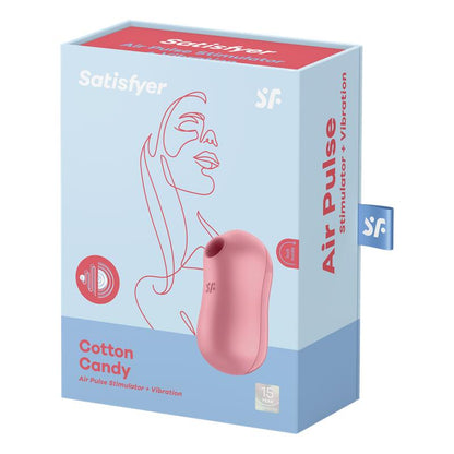 SATISFYER - COTTON CANDY SUCCIONADOR DE CLÍTORIS Y VIBRADOR LIGHT RED