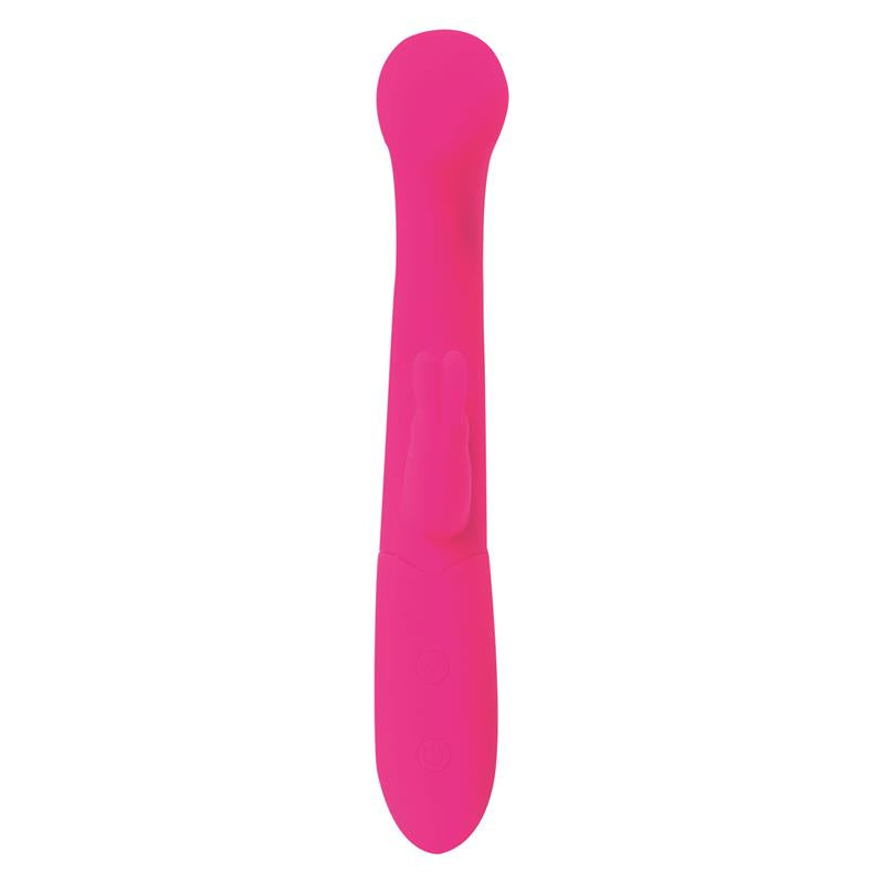 GOODIES - COTTON VIBRADOR PUNTO G Y CONEJITO USB SILICONA FUCHSIA