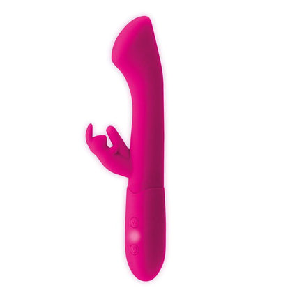 GOODIES - COTTON VIBRADOR PUNTO G Y CONEJITO USB SILICONA FUCHSIA