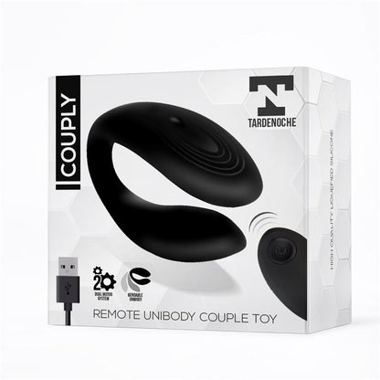 TARDENOCHE - COUPLY JUGUETE PARA PAREJAS CON CONTROL REMOTO USB UNIBODY SILICONA LÍQUIDA