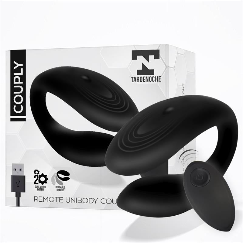TARDENOCHE - COUPLY JUGUETE PARA PAREJAS CON CONTROL REMOTO USB UNIBODY SILICONA LÍQUIDA