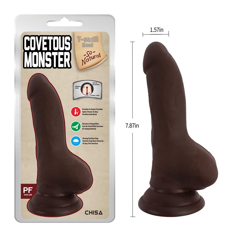 CHISA - COVETOUS MONSTER DILDO DUAL DENSITY MARRÓN 20CM