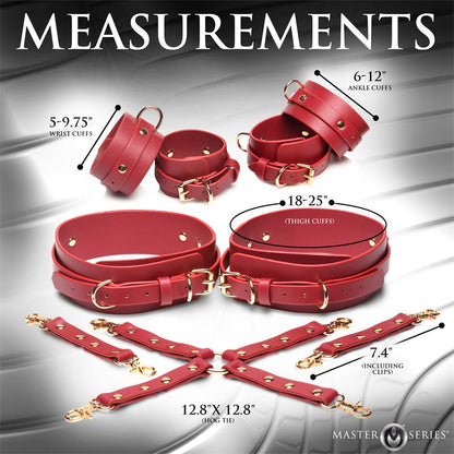 MASTER SERIES - CRIMSON CAPTIVE SET DE ATADURAS AJUSTABLES