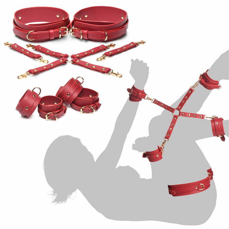 MASTER SERIES - CRIMSON CAPTIVE SET DE ATADURAS AJUSTABLES