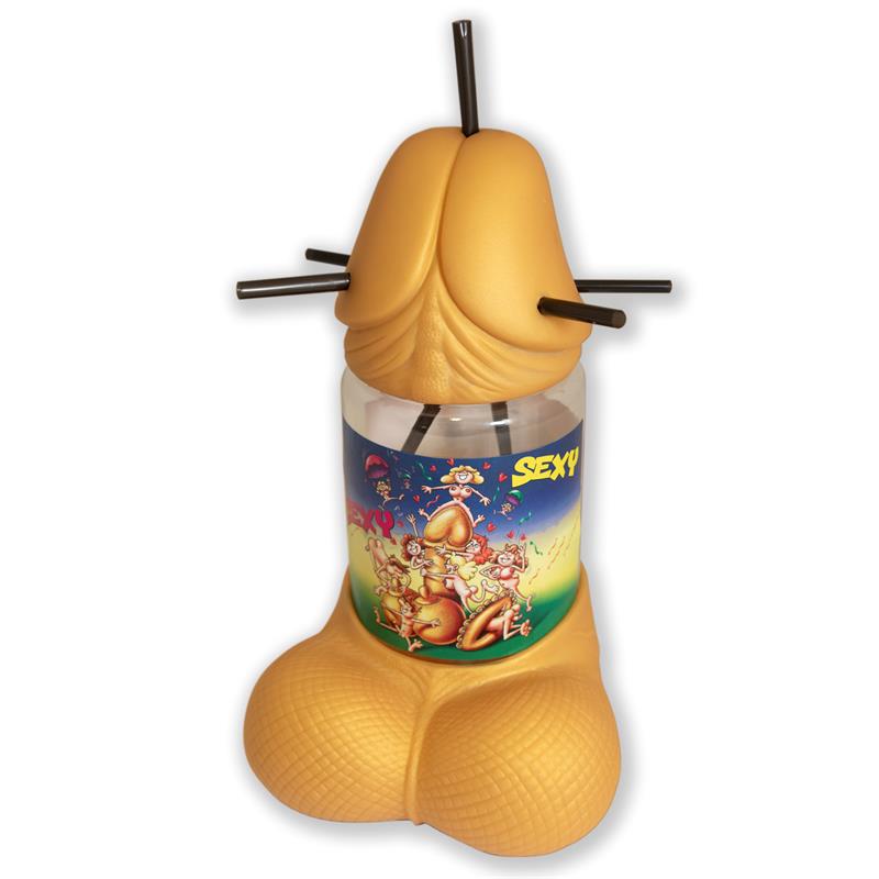 DIVERTY SEX - CUBALITRO CON FORMA DE PENE 5 PAJITAS GOLD EDITION