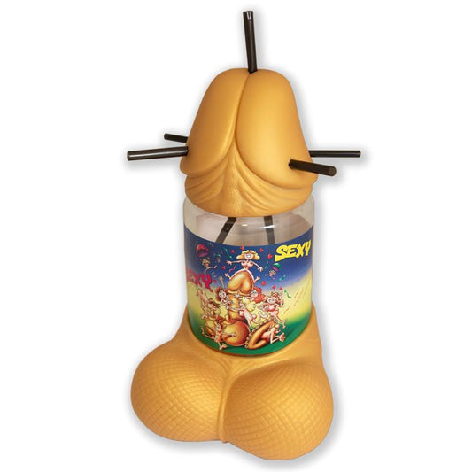DIVERTY SEX - CUBALITRO CON FORMA DE PENE 5 PAJITAS GOLD EDITION