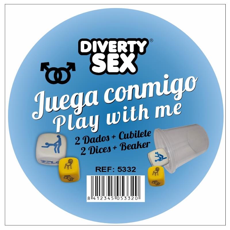 DIVERTY SEX - CUBILETE CON 2 DADOS CHICOS POSTURAS Y LUGAR