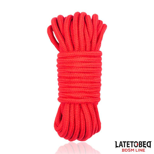 LATETOBED BDSM LINE - CUERDA BONDAGE DE ALGODÓN 5 M ROJA