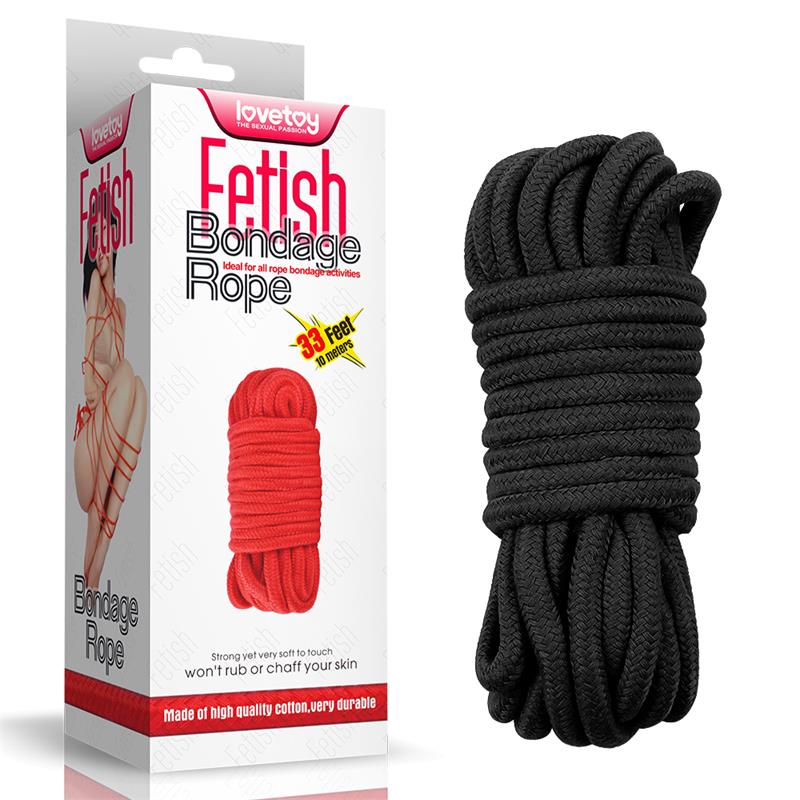 LOVETOY - CUERDA BONDAGE SUAVE NEGRO