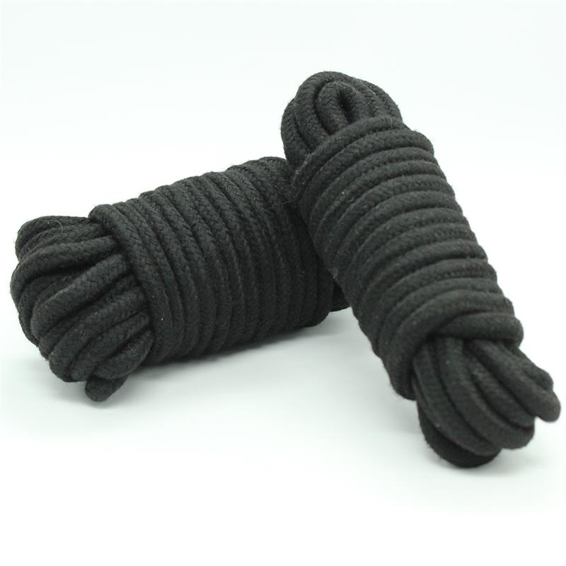LATETOBED BDSM LINE - CUERDA DE BONDAGE DE ALGODÓN 5 METROS NEGRO