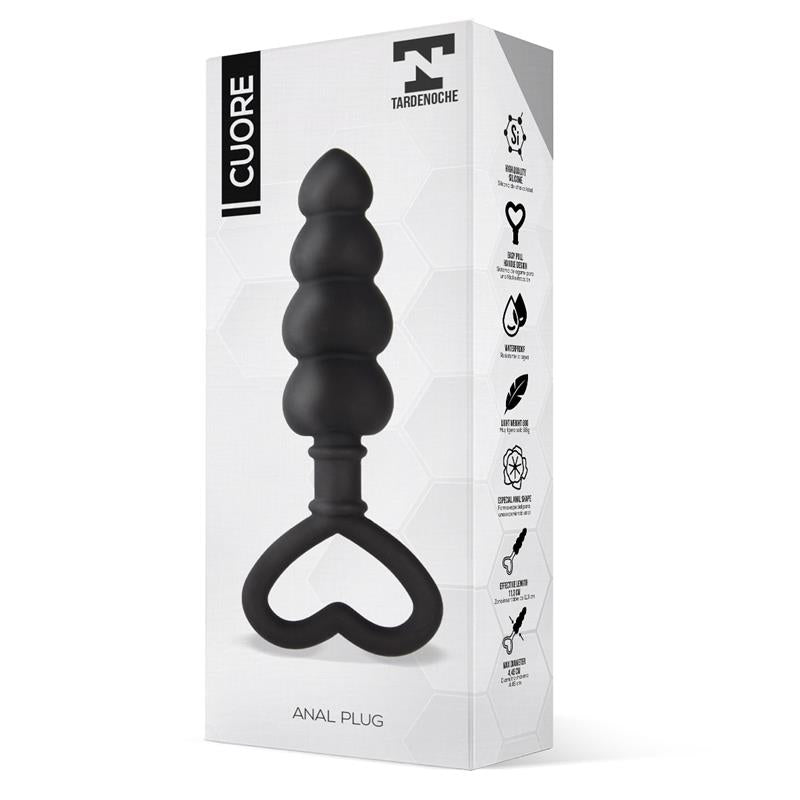 TARDENOCHE - CUORE PLUG ANAL SILICONA NEGRO