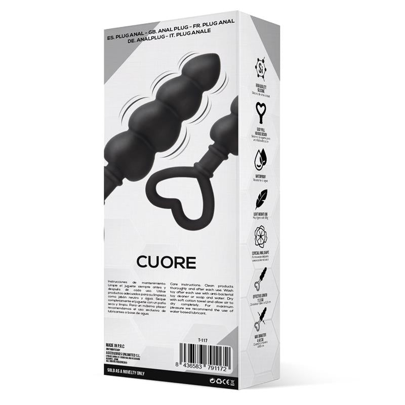 TARDENOCHE - CUORE PLUG ANAL SILICONA NEGRO