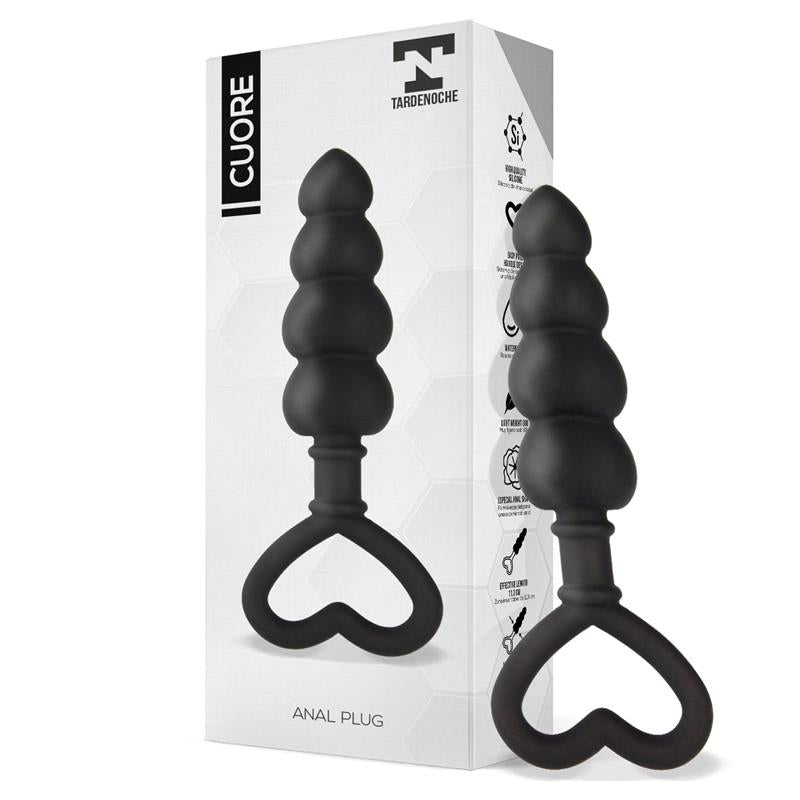 TARDENOCHE - CUORE PLUG ANAL SILICONA NEGRO