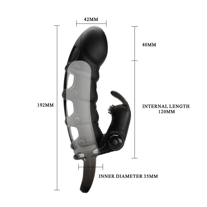 PRETTYLOVE - CUPER FUNDA PARA EL PENE CON VIBRACIÓN +4 CM